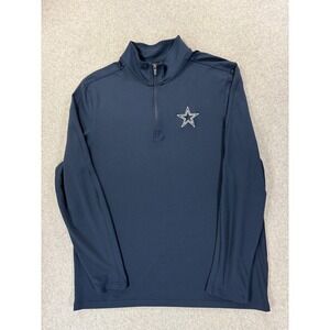 Dallas Cowboys Stitched Logo 1/4‎ Zip Stadium Pullover (Men's Large) Blue